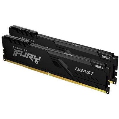 Kingston FURY Beast - DDR4 - pakket - 64 GB: 2 x 32 GB - DIMM 288-PIN - 3200 MT/s / PC4-25600 - CL16 - 1.35 V - niet-gebufferd - niet-ECC - zwart Kingston FURY Beast - DDR4 - pakket - 64 GB: 2 x 32 GB - DIMM 288-PIN - 3200 MT/s / PC4-25600 - CL16 - 1.35 V - niet-gebufferd - niet-ECC - zwart