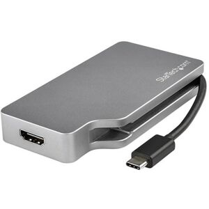 StarTech.com USB C Multiport Video Adapter met HDMI, VGA, Mini DisplayPort of DVI, USB Type C Monitor Adapter naar HDMI 2.0 of mDP 1.2 (4K 60Hz), VGA/DVI (1080p), Space Gray Aluminium (CDPVDHDMDP2G) - Videoadapter - 24 pin USB-C male naar HD-15 (VGA), DVI StarTech.com USB C Multiport Video Adapter met HDMI, VGA, Mini DisplayPort of DVI, USB Type C Monitor Adapter naar HDMI 2.0 of mDP 1.2 (4K 60Hz), VGA/DVI (1080p), Space Gray Aluminium (CDPVDHDMDP2G) - Videoadapter - 24 pin USB-C male naar HD-15 (VGA), DVI
