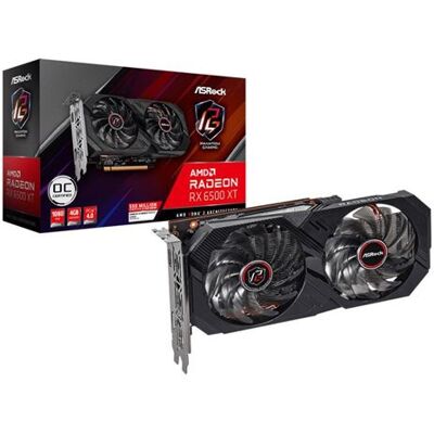 ASRock Phantom Gaming D Radeon RX 6500 XT 4GB OC - Grafische kaart - Radeon RX 6500 XT - 4 GB GDDR6 - PCIe 4.0 - HDMI, DisplayPort ASRock Phantom Gaming D Radeon RX 6500 XT 4GB OC - Grafische kaart - Radeon RX 6500 XT - 4 GB GDDR6 - PCIe 4.0 - HDMI, DisplayPort