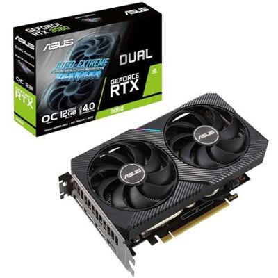 Asus Grafische kaart 90YV0GB2-M0NA10 nVidia GeForce RTX 3060 12 GB Zwart Asus Grafische kaart 90YV0GB2-M0NA10 nVidia GeForce RTX 3060 12 GB Zwart