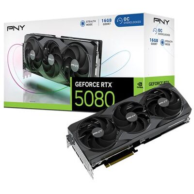 PNY GeForce RTX 5080 OC - Grafische kaart - GeForce RTX 5080 - 16 GB GDDR7 - PCIe 5.0 x16 - 3 x DisplayPort, HDMI PNY GeForce RTX 5080 OC - Grafische kaart - GeForce RTX 5080 - 16 GB GDDR7 - PCIe 5.0 x16 - 3 x DisplayPort, HDMI