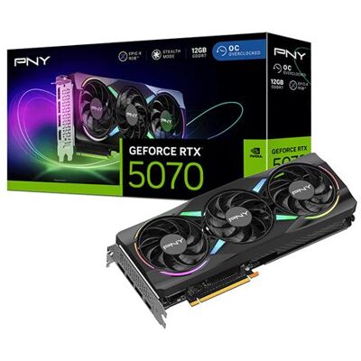 PNY Grafische kaartnVidia GeForce RTX 5070 12G ARGB OC PNY Grafische kaartnVidia GeForce RTX 5070 12G ARGB OC