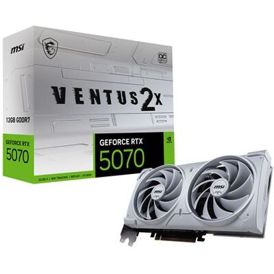 MSI Grafische kaart nVidia GeForce RTX 5070 12G VENTUS 2X OC Wit MSI Grafische kaart nVidia GeForce RTX 5070 12G VENTUS 2X OC Wit