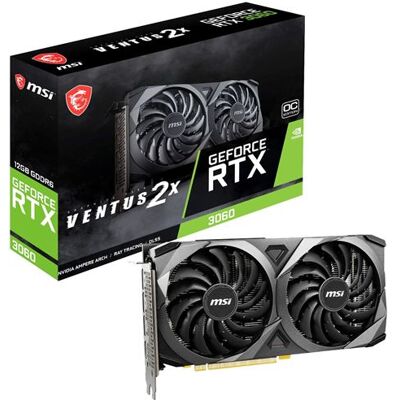MSI Grafische kaart GeForce RTX 3060 Ventus 2X 12 GB OC Zwart MSI Grafische kaart GeForce RTX 3060 Ventus 2X 12 GB OC Zwart