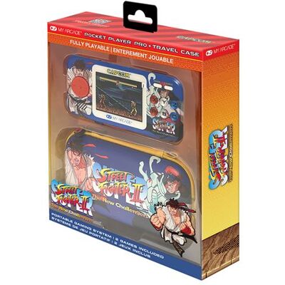 Draagbaar spelsysteem Just For Games Pocket Player Pro Super Street Fighter II + draagtas Draagbaar spelsysteem Just For Games Pocket Player Pro Super Street Fighter II + draagtas