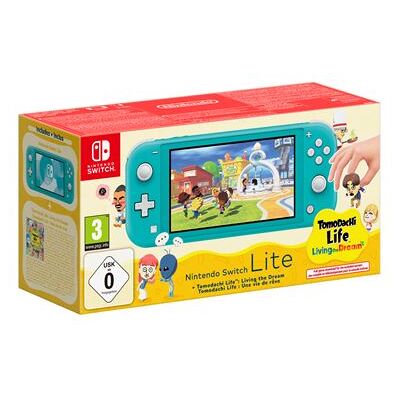 Nintendo Console Pack Switch Lite Turkoois + Tomodachi Life : Une Vie De Rêve Nintendo Console Pack Switch Lite Turkoois + Tomodachi Life : Une Vie De Rêve