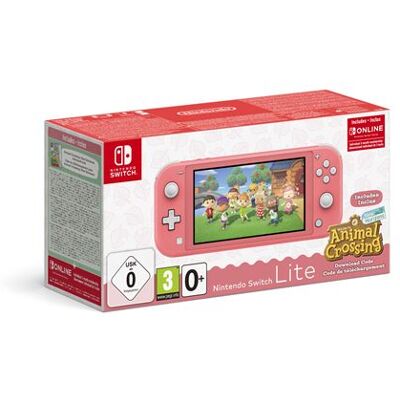Nintendo Switch Lite Console Pack Coral Pink + Animal Crossing: New Horizon + 3 maanden Nintendo Switch Online-abonnement BF Nintendo Switch Lite Console Pack Coral Pink + Animal Crossing: New Horizon + 3 maanden Nintendo Switch Online-abonnement BF