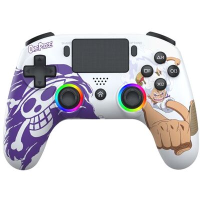 Subsonic Draadloze Bluetooth Controller Led Controller One Piece Luffy Gear5 Wit Voor Ps5 En Pc Subsonic Draadloze Bluetooth Controller Led Controller One Piece Luffy Gear5 Wit Voor Ps5 En Pc