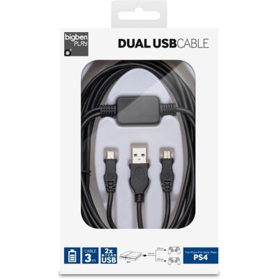 Bigben Double Charging Usb Cable For PS4 Bigben Double Charging Usb Cable For PS4