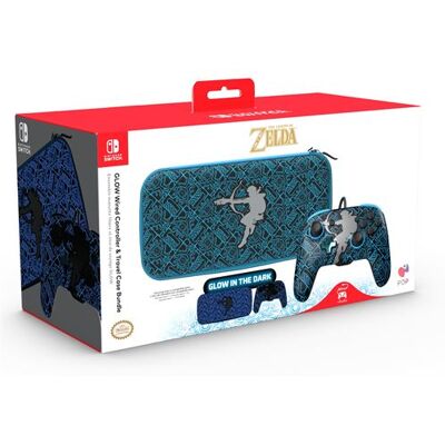 Pdp Bedrade Controller Pack Rematch Glow Zwart Blauw voor Nintendo Switch / Switch Lite en Switch OLED Model + GID Sheikah Shoot Travel Case Pdp Bedrade Controller Pack Rematch Glow Zwart Blauw voor Nintendo Switch / Switch Lite en Switch OLED Model + GID Sheikah Shoot Travel Case
