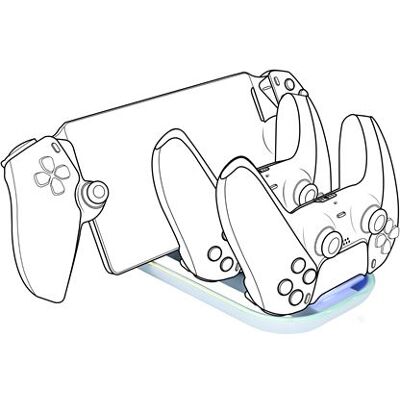 BigBen Drievoudige oplader voor Playstation Portal en DualSense PS5-controllers Wit BigBen Drievoudige oplader voor Playstation Portal en DualSense PS5-controllers Wit