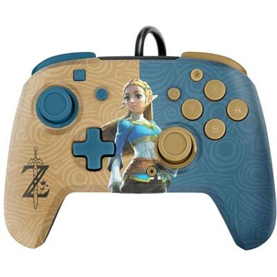 Pdp Faceoff Deluxe+ Audio Legendary Zelda bedrade controller voor Nintendo Switch Bruin en blauw Pdp Faceoff Deluxe+ Audio Legendary Zelda bedrade controller voor Nintendo Switch Bruin en blauw