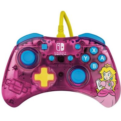 PDP Rock Candy Bubblegum Peach Draadloze Controller voor Nintendo Switch Roze en blauw PDP Rock Candy Bubblegum Peach Draadloze Controller voor Nintendo Switch Roze en blauw