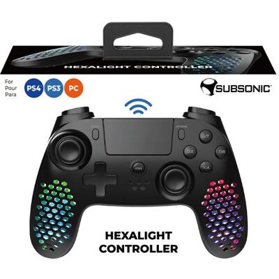 Subsonic Bluetooth Controller Hexalight voor PS3 PS4 en PC Zwart Subsonic Bluetooth Controller Hexalight voor PS3 PS4 en PC Zwart