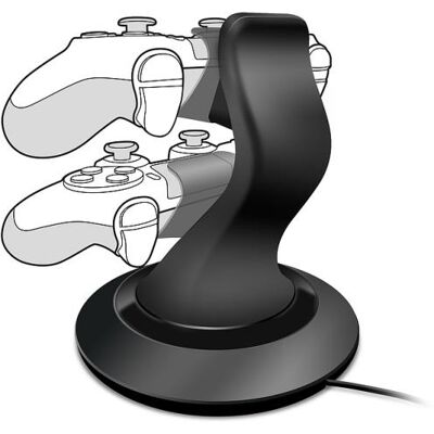 Speed Link SPEEDLINK SL-4511-BK TWINDOCK - Oplaadstandaard + netadapter - 2 uitgangsaansluitingen - zwart - voor Sony PlayStation 4 Speed Link SPEEDLINK SL-4511-BK TWINDOCK - Oplaadstandaard + netadapter - 2 uitgangsaansluitingen - zwart - voor Sony PlayStation 4
