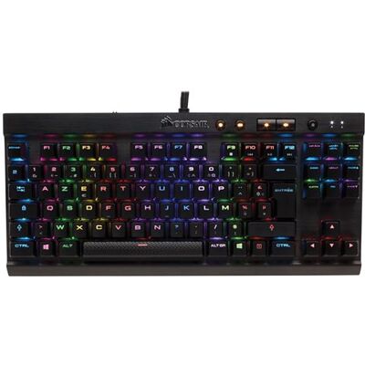 CORSAIR Gaming K65 RGB RAPIDFIRE Compact Mechanical - Toetsenbord - achtergrondverlichting - USB - Frans - toetsschakelaar: CHERRY MX Speed - geanodiseerd geborsteld aluminium CORSAIR Gaming K65 RGB RAPIDFIRE Compact Mechanical - Toetsenbord - achtergrondverlichting - USB - Frans - toetsschakelaar: CHERRY MX Speed - geanodiseerd geborsteld aluminium