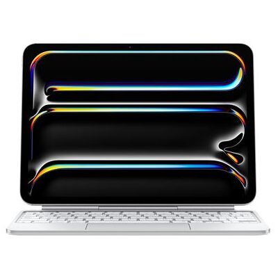 Apple Magic Keyboard - Toetsenbord en foliobehuizing - met trackpad - backlit - Apple Smart connector - AZERTY - Frans - wit - voor 11-inch iPad Pro (M4) Apple Magic Keyboard - Toetsenbord en foliobehuizing - met trackpad - backlit - Apple Smart connector - AZERTY - Frans - wit - voor 11-inch iPad Pro (M4)