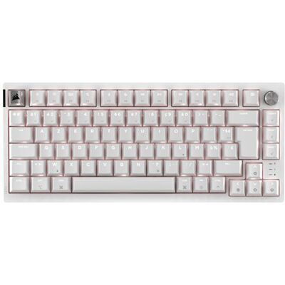 Corsair Frans Azerty Draadloos mechanisch Gaming toetsenbord K65 Plus Wireless Bluetooth Frosted White Corsair Frans Azerty Draadloos mechanisch Gaming toetsenbord K65 Plus Wireless Bluetooth Frosted White