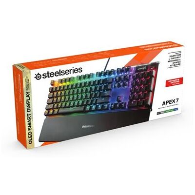SteelSeries Apex 7 - Toetsenbord - met scherm - achtergrondverlichting - USB - AZERTY - Frans - toetsschakelaar: rode schakelaar SteelSeries Apex 7 - Toetsenbord - met scherm - achtergrondverlichting - USB - AZERTY - Frans - toetsschakelaar: rode schakelaar