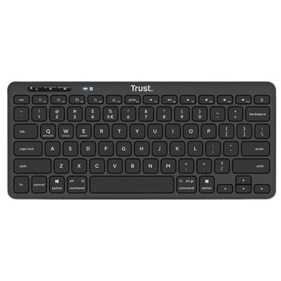 Trust Lyra Compact Wireless - Toetsenbord - Bluetooth, 2.4 GHz - AZERTY - Frans - zwart - verpakking zonder plastic Trust Lyra Compact Wireless - Toetsenbord - Bluetooth, 2.4 GHz - AZERTY - Frans - zwart - verpakking zonder plastic