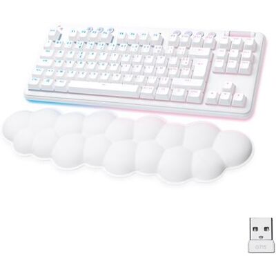 Logitech G G715 - Toetsenbord - zonder tenkey-toetsenbord - achtergrondverlichting - draadloos - Bluetooth, 2.4 GHz - AZERTY - Frans - toetsschakelaar: Tactile - wit Logitech G G715 - Toetsenbord - zonder tenkey-toetsenbord - achtergrondverlichting - draadloos - Bluetooth, 2.4 GHz - AZERTY - Frans - toetsschakelaar: Tactile - wit