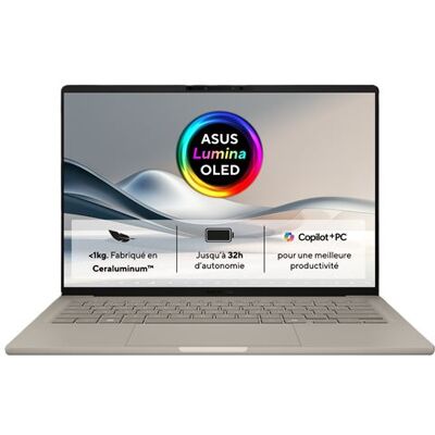 Asus Laptop Zenbook UX3407QA 14" Qualcomm Snapdragon X 16 GB RAM 512 GB SSD Beige - Franse Azerty Asus Laptop Zenbook UX3407QA 14" Qualcomm Snapdragon X 16 GB RAM 512 GB SSD Beige - Franse Azerty
