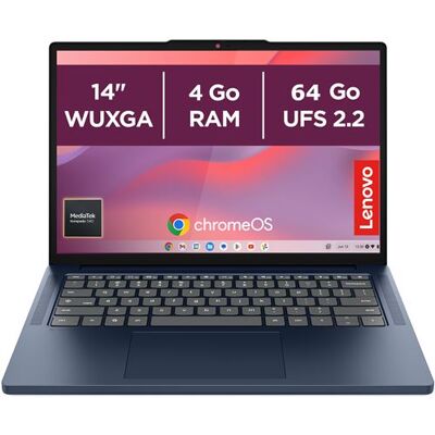 Lenovo Chromebook 14M8911 14" Mediatek Kompanio 4 GB RAM 64 GB eMMC Kosmisch blauw - Franse Azerty Lenovo Chromebook 14M8911 14" Mediatek Kompanio 4 GB RAM 64 GB eMMC Kosmisch blauw - Franse Azerty