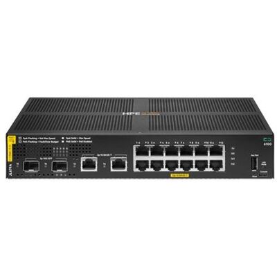 HPE Aruba 6100 12G Class4 PoE 2G/2SFP+ 139W Switch - Switch - Beheerd - 12 x 10/100/1000 (PoE+) + 2 x 1 Gigabit / 10 Gigabit SFP+ + 2 x 1000Base-T - rack-uitvoering - PoE+ (139 W) HPE Aruba 6100 12G Class4 PoE 2G/2SFP+ 139W Switch - Switch - Beheerd - 12 x 10/100/1000 (PoE+) + 2 x 1 Gigabit / 10 Gigabit SFP+ + 2 x 1000Base-T - rack-uitvoering - PoE+ (139 W)