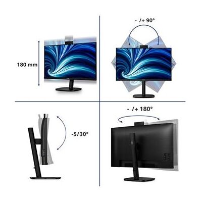Philips 32B2U3601H - 3000 Series - LED-monitor - 32" (31.5" zichtbaar) - 2560 x 1440 QHD @ 100 Hz - IPS - 1000:1 - HDMI, DisplayPort, USB-C - luidsprekers - zwart Philips 32B2U3601H - 3000 Series - LED-monitor - 32" (31.5" zichtbaar) - 2560 x 1440 QHD @ 100 Hz - IPS - 1000:1 - HDMI, DisplayPort, USB-C - luidsprekers - zwart