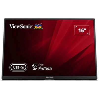 ViewSonic VA1650 - LED-monitor - 16" (15.6" zichtbaar) - portable - 1920 x 1080 Full HD (1080p) @ 60 Hz - IPS - 250 cd/m² - 1000:1 - 7 ms - HDMI, USB-C - luidsprekers ViewSonic VA1650 - LED-monitor - 16" (15.6" zichtbaar) - portable - 1920 x 1080 Full HD (1080p) @ 60 Hz - IPS - 250 cd/m² - 1000:1 - 7 ms - HDMI, USB-C - luidsprekers