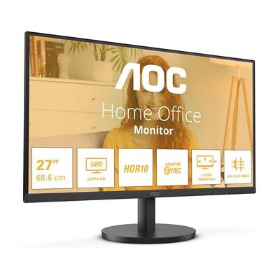 AOC Basic-line U27B3M - B3 Series - LED-monitor - 27" - 3840 x 2160 4K UHD (2160p) @ 60 Hz - VA - 300 cd/m² - 3500:1 - HDR10 - 4 ms - HDMI, DisplayPort - zwart AOC Basic-line U27B3M - B3 Series - LED-monitor - 27" - 3840 x 2160 4K UHD (2160p) @ 60 Hz - VA - 300 cd/m² - 3500:1 - HDR10 - 4 ms - HDMI, DisplayPort - zwart