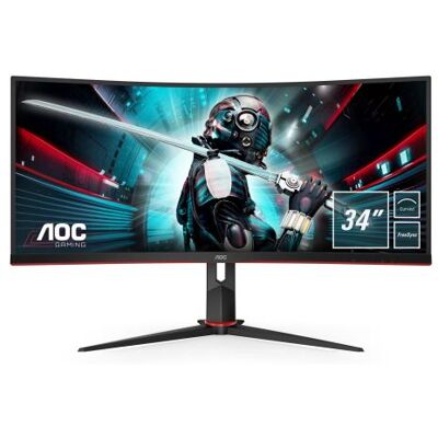 PC Gaming scherm AOC CU34G2X/BK- 3440 x 1440 (UWQHD) - 1 ms - 34" - Gebogen scherm PC Gaming scherm AOC CU34G2X/BK- 3440 x 1440 (UWQHD) - 1 ms - 34" - Gebogen scherm