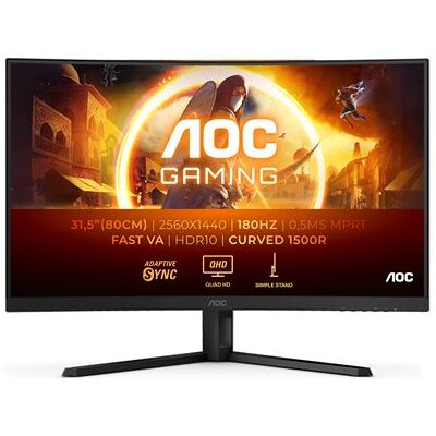 AOC Gaming Monitor CQ32G4VE 32" Curved 180 Hz QHD Zwart en Grijs AOC Gaming Monitor CQ32G4VE 32" Curved 180 Hz QHD Zwart en Grijs