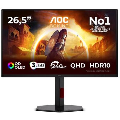 AOC Gaming Monitor G4 Q27G4ZDR 26.5" QHD Zwart en Rood AOC Gaming Monitor G4 Q27G4ZDR 26.5" QHD Zwart en Rood