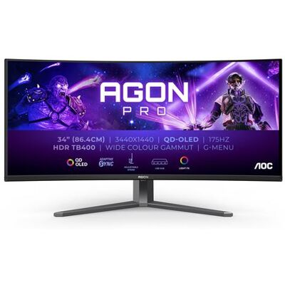 Aoc Gaming Monitor AG346UCD 34" Curved 175 Hz WQHD Zwart en Grijs Aoc Gaming Monitor AG346UCD 34" Curved 175 Hz WQHD Zwart en Grijs