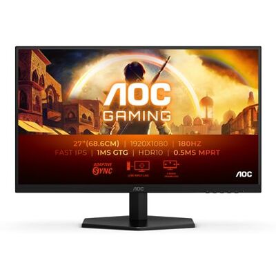 AOC Gaming 27G42E - LED-monitor - spelen - 27" - 1920 x 1080 Full HD (1080p) @ 180 Hz - Fast IPS - 1000:1 - HDR10 - 0.5 ms - HDMI, DisplayPort - zwart, rood AOC Gaming 27G42E - LED-monitor - spelen - 27" - 1920 x 1080 Full HD (1080p) @ 180 Hz - Fast IPS - 1000:1 - HDR10 - 0.5 ms - HDMI, DisplayPort - zwart, rood