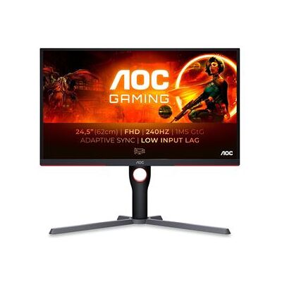 AOC Gaming 25G3ZM/BK - G3 Series - LED-monitor - spelen - 25" (24.5" zichtbaar) - 1920 x 1080 Full HD (1080p) @ 240 Hz - VA - 300 cd/m² - 3000:1 - 0.5 ms - 2xHDMI, DisplayPort - zwart, rood AOC Gaming 25G3ZM/BK - G3 Series - LED-monitor - spelen - 25" (24.5" zichtbaar) - 1920 x 1080 Full HD (1080p) @ 240 Hz - VA - 300 cd/m² - 3000:1 - 0.5 ms - 2xHDMI, DisplayPort - zwart, rood