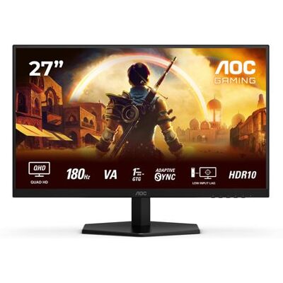 AOC Gaming Q27G42XNE - LED-monitor - spelen - 27" - 2560 x 1440 QHD @ 180 Hz - Fast VA - 300 cd/m² - 5000:1 - HDR10 - 0.5 ms - 2xHDMI, DisplayPort - luidsprekers - zwart, rood AOC Gaming Q27G42XNE - LED-monitor - spelen - 27" - 2560 x 1440 QHD @ 180 Hz - Fast VA - 300 cd/m² - 5000:1 - HDR10 - 0.5 ms - 2xHDMI, DisplayPort - luidsprekers - zwart, rood