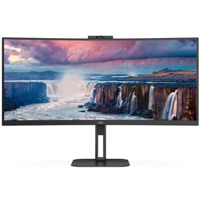AOC Value-line CU34V5CW/BK - V5 series - LED-monitor - gebogen - 34" - 3440 x 1440 WQHD @ 100 Hz - VA - 300 cd/m² - 3000:1 - 4 ms - HDMI, DisplayPort, USB-C - luidsprekers - zwart AOC Value-line CU34V5CW/BK - V5 series - LED-monitor - gebogen - 34" - 3440 x 1440 WQHD @ 100 Hz - VA - 300 cd/m² - 3000:1 - 4 ms - HDMI, DisplayPort, USB-C - luidsprekers - zwart