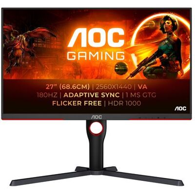 Aoc Gaming Monitor Q27G3XMN/BK 27" 180 Hz QHD Zwart Aoc Gaming Monitor Q27G3XMN/BK 27" 180 Hz QHD Zwart