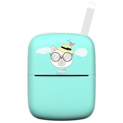 Thermische printer Mini Portable Bluetooth A8B Inktloos 200 dpi Blauw met 5 rollen thermisch papier Thermische printer Mini Portable Bluetooth A8B Inktloos 200 dpi Blauw met 5 rollen thermisch papier