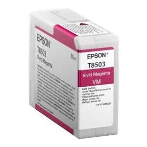 Epson T8503 - 80 ml - levendig magenta - origineel - inktcartridge - voor SureColor P800, P800 Designer Edition, SC-P800 Epson T8503 - 80 ml - levendig magenta - origineel - inktcartridge - voor SureColor P800, P800 Designer Edition, SC-P800