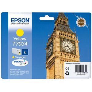 Epson T7034 - 9.6 ml - maat L - geel - origineel - blister - inktcartridge - voor WorkForce Pro WP-4015, WP-4025, WP-4095, WP-4515, WP-4525, WP-4535, WP-4545, WP-4595 Epson T7034 - 9.6 ml - maat L - geel - origineel - blister - inktcartridge - voor WorkForce Pro WP-4015, WP-4025, WP-4095, WP-4515, WP-4525, WP-4535, WP-4545, WP-4595
