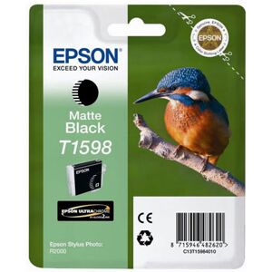 Epson T1598 - 17 ml - matzwart - origineel - blister - inktcartridge - voor Stylus Photo R2000 Epson T1598 - 17 ml - matzwart - origineel - blister - inktcartridge - voor Stylus Photo R2000