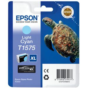 Epson T1575 - 25.9 ml - lichtcyaan - origineel - blister - inktcartridge - voor Stylus Photo R3000 Epson T1575 - 25.9 ml - lichtcyaan - origineel - blister - inktcartridge - voor Stylus Photo R3000