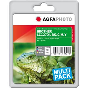 AgfaPhoto - 4 - zwart, geel, cyaan, magenta - compatibel - gereviseerd - inktcartridge (alternatief voor: Brother LC125XLC, Brother LC125XLM, Brother LC125XLY, Brother LC127XLBK, Brother LC127XLVALBP) - voor Brother DCP-J4110DW AgfaPhoto - 4 - zwart, geel, cyaan, magenta - compatibel - gereviseerd - inktcartridge (alternatief voor: Brother LC125XLC, Brother LC125XLM, Brother LC125XLY, Brother LC127XLBK, Brother LC127XLVALBP) - voor Brother DCP-J4110DW