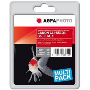 AgfaPhoto Multi pack - 4 - 11 ml - zwart, geel, cyaan, magenta - compatibel - inktcartridge (alternatief voor: Canon 6443B001, Canon 6444B001, Canon 6445B001, Canon 6446B001, Canon CLI-551BK XL, Canon CLI-551C XL, Canon CLI-551M XL, Canon CLI-551Y XL) - v AgfaPhoto Multi pack - 4 - 11 ml - zwart, geel, cyaan, magenta - compatibel - inktcartridge (alternatief voor: Canon 6443B001, Canon 6444B001, Canon 6445B001, Canon 6446B001, Canon CLI-551BK XL, Canon CLI-551C XL, Canon CLI-551M XL, Canon CLI-551Y XL) - v