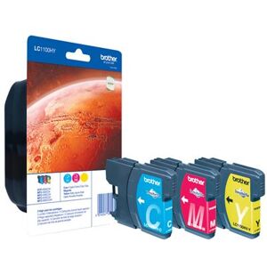 Brother LC1100HY Rainbow Pack - Hoog rendement - geel, cyaan, magenta - origineel - blister met akoestisch / elektromagnetisch alarm - inktcartridge - voor Brother DCP-6690CW Brother LC1100HY Rainbow Pack - Hoog rendement - geel, cyaan, magenta - origineel - blister met akoestisch / elektromagnetisch alarm - inktcartridge - voor Brother DCP-6690CW