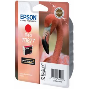Epson T0877 - 11.4 ml - rood - origineel - blister - inktcartridge - voor Stylus Photo R1900 Epson T0877 - 11.4 ml - rood - origineel - blister - inktcartridge - voor Stylus Photo R1900