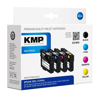KMP MULTIPACK E218VX - 4 - hoog rendement - zwart, geel, cyaan, magenta - compatibel - inktcartridge (alternatief voor: Epson 29XL, Epson T2991, Epson T2992, Epson T2993, Epson T2994) - voor Epson Expression Home XP-235, 245, 247, 332, 335, 342, 345, 432, KMP MULTIPACK E218VX - 4 - hoog rendement - zwart, geel, cyaan, magenta - compatibel - inktcartridge (alternatief voor: Epson 29XL, Epson T2991, Epson T2992, Epson T2993, Epson T2994) - voor Epson Expression Home XP-235, 245, 247, 332, 335, 342, 345, 432,